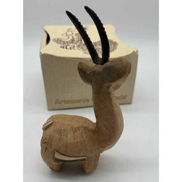 Artesania Rinconada GAZELLE Clay Figurine Uruguay Art Sculpture SIGNED Box - Picture 4 of 7